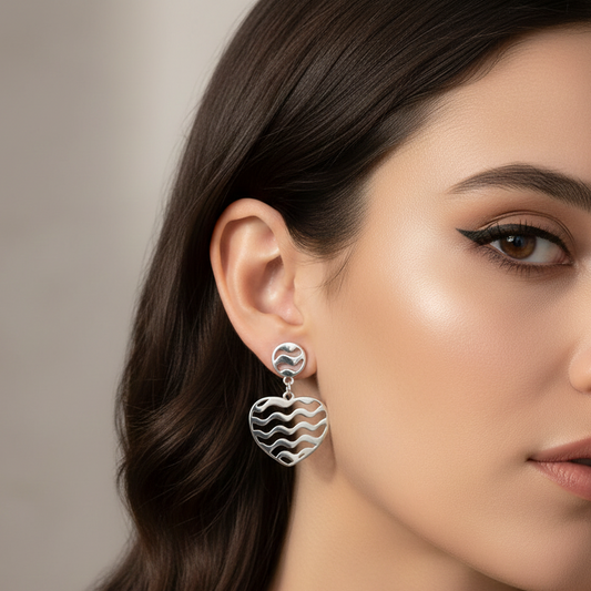 Ocean Heart Drop Earrings