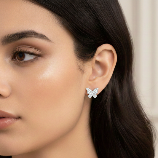 Glimmerwing Butterfly Stud Earrings
