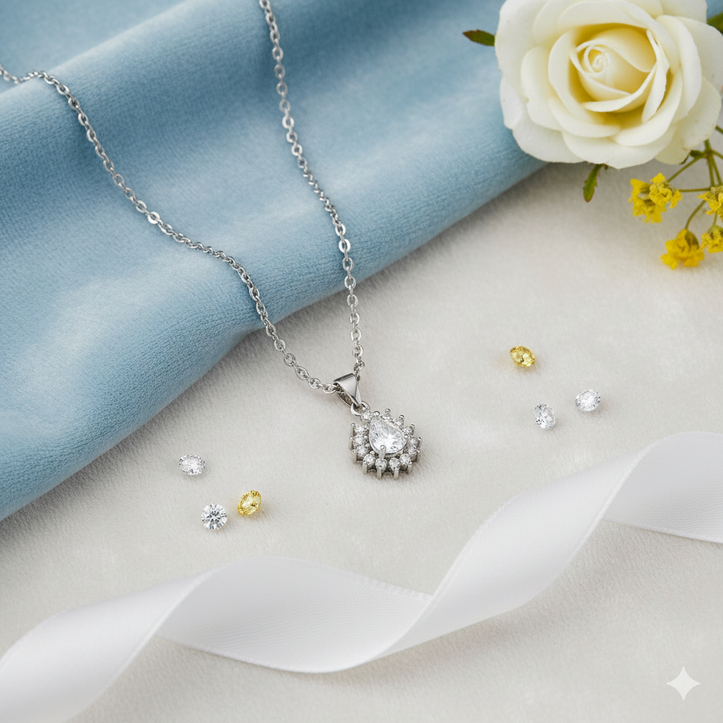 The Solitaire Halo Necklace