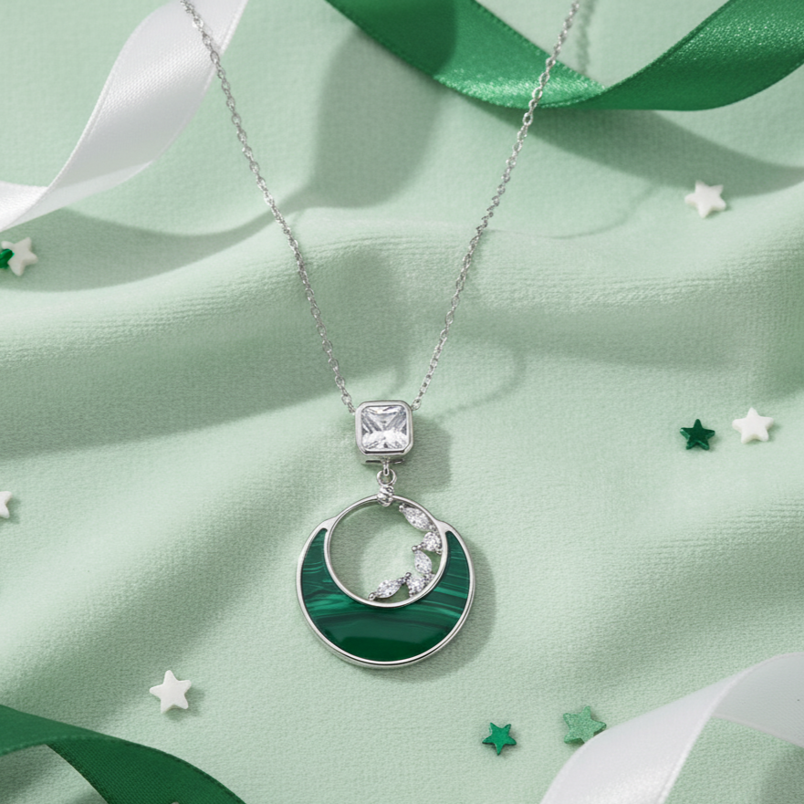 The Celestial Green Charm Necklace