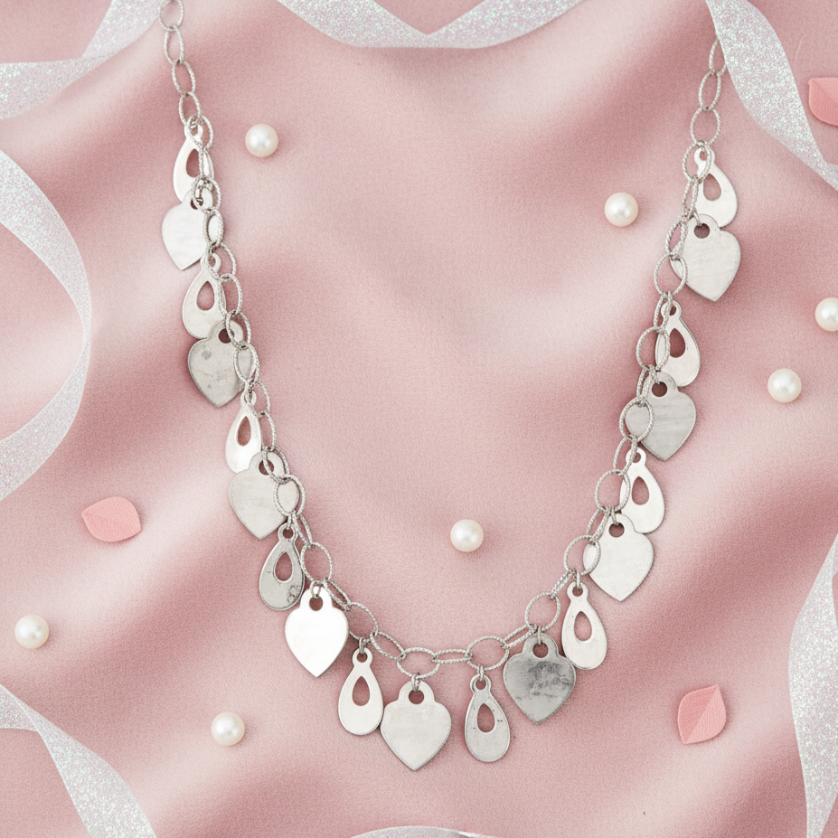 The Dangling Heart and Teardrop Necklace
