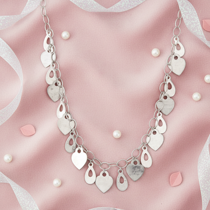 The Dangling Heart and Teardrop Necklace