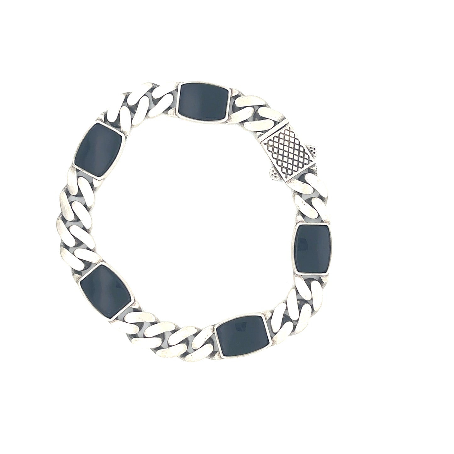 Obsidian Link Cuff Bracelet