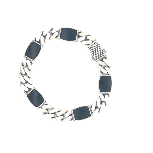 Obsidian Link Cuff Bracelet