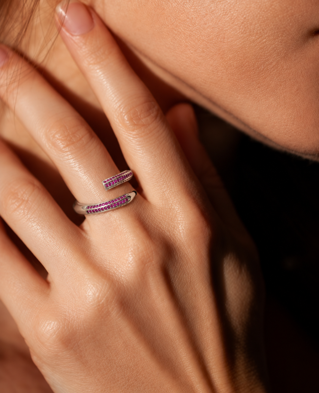 Fuchsia Coil Ring by Maela