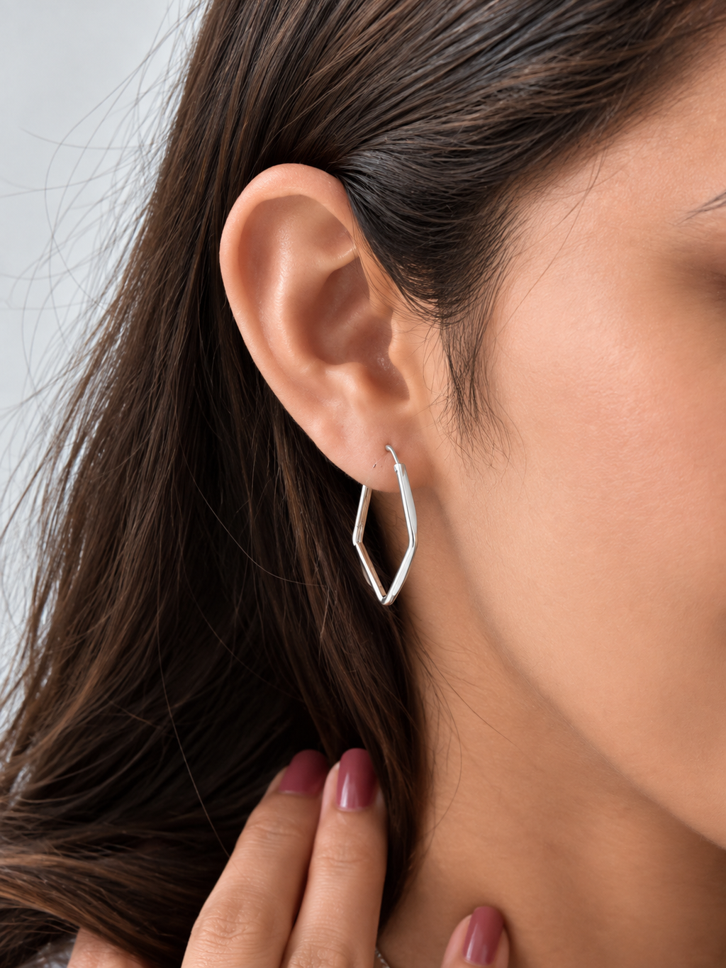 Modern Rhombus Hoop Earrings