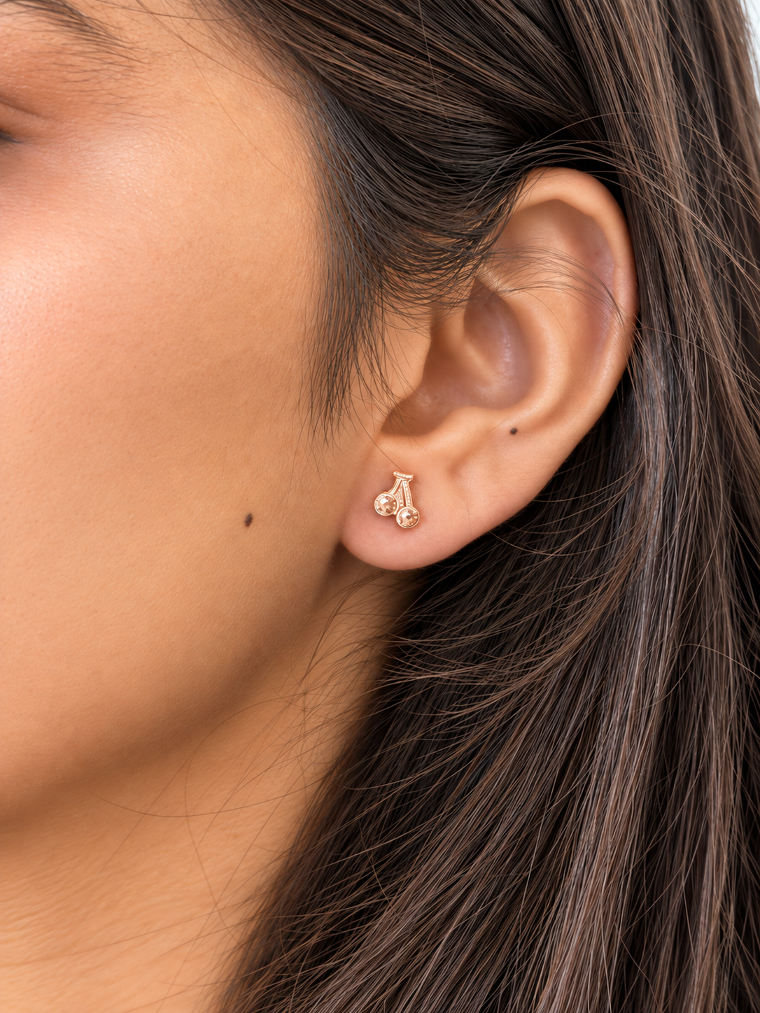 Sweet Cherry Bliss Stud Earrings