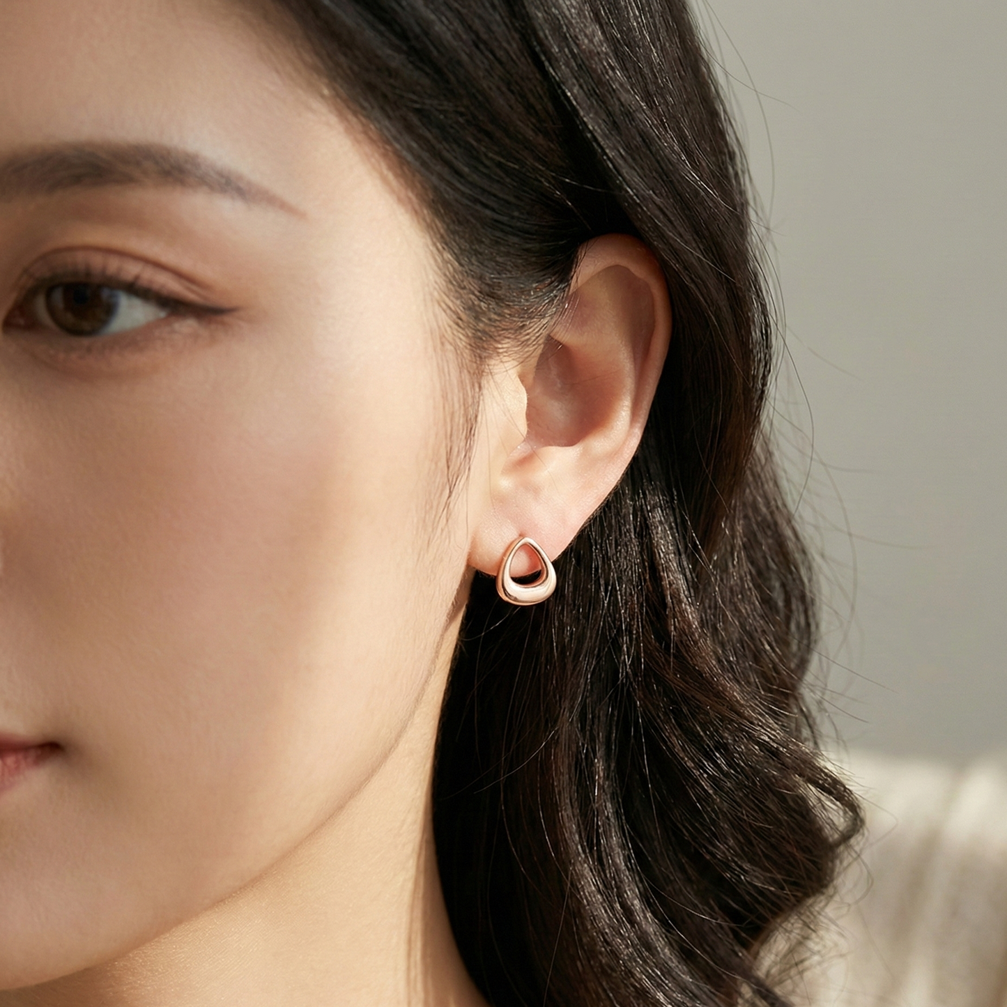 Fluid Drop Stud Earrings