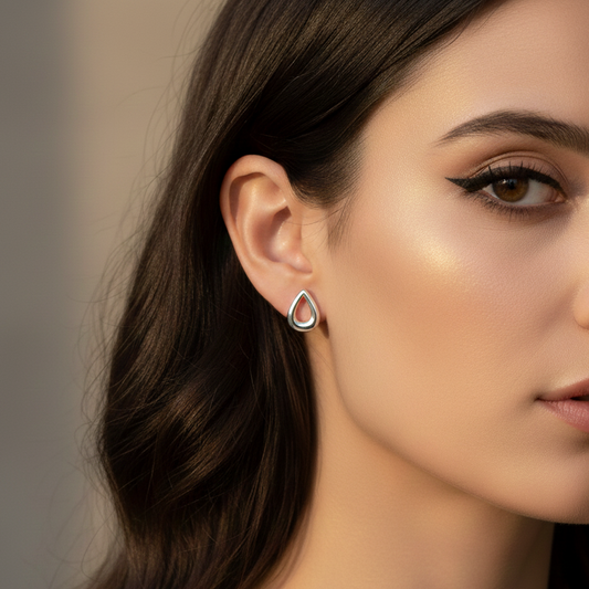 Fluid Drop Stud Earrings