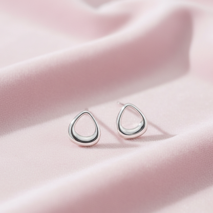 Fluid Drop Stud Earrings