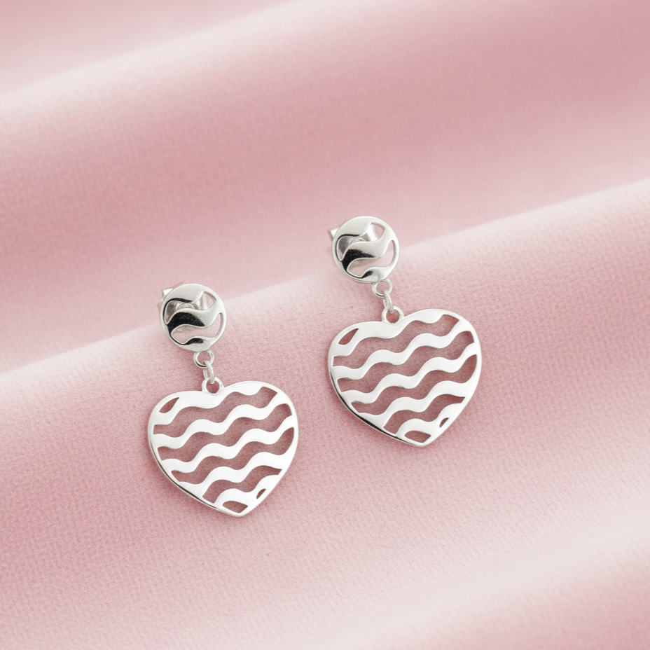 Ocean Heart Drop Earrings