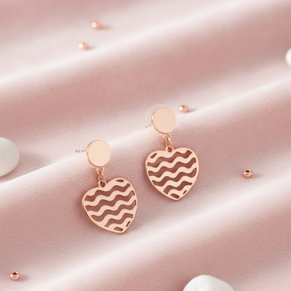 Ocean Heart Drop Earrings