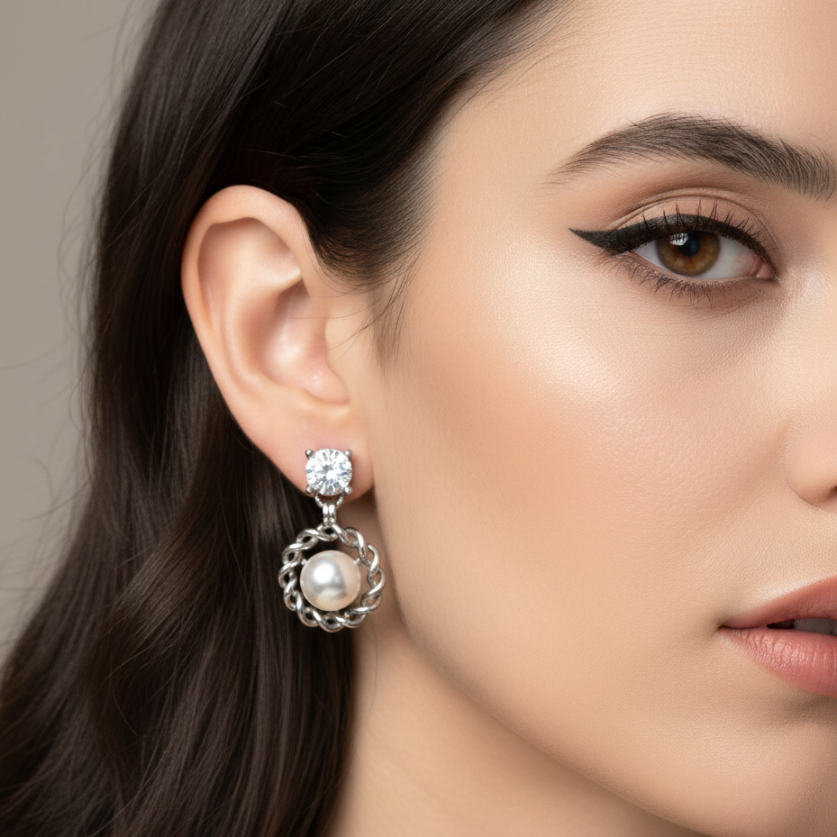 Timeless Embrace Pearl Drop Earrings