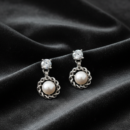 Timeless Embrace Pearl Drop Earrings