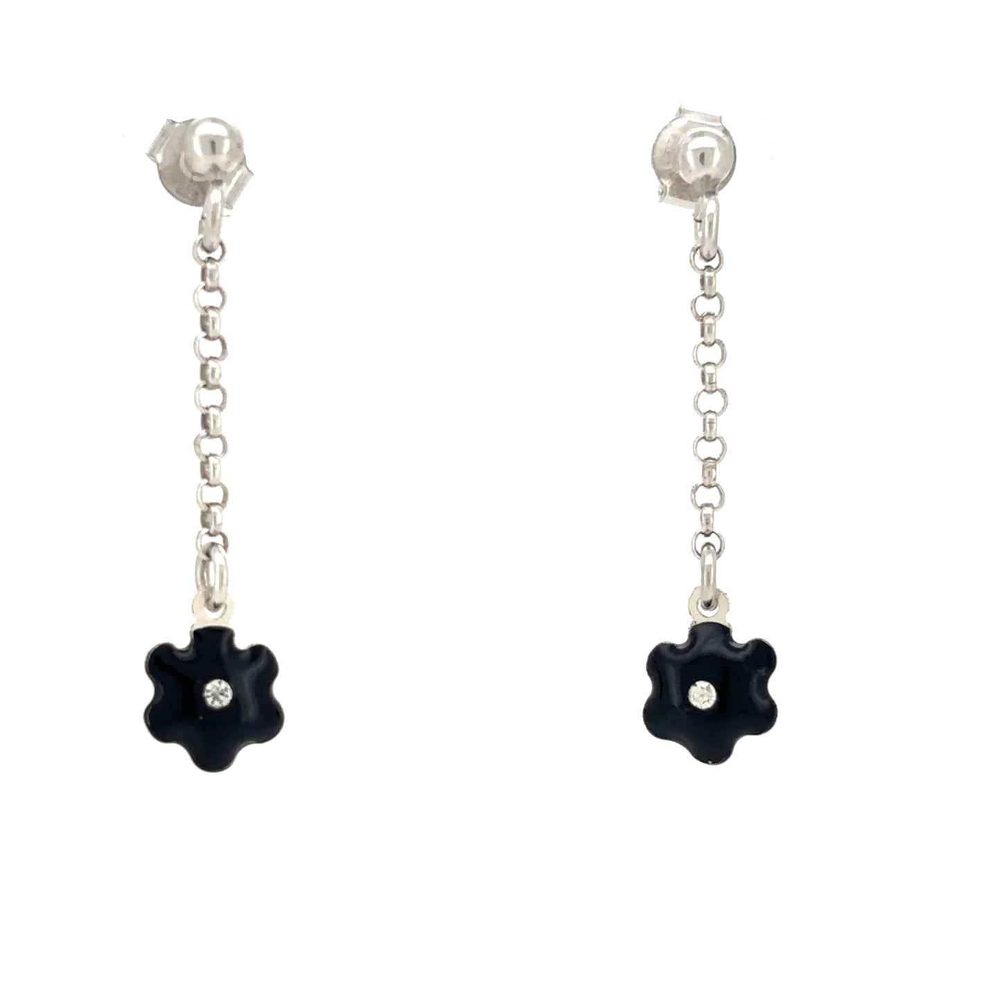 Midnight Bloom Chain Drop Earrings