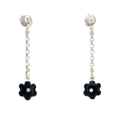 Midnight Bloom Chain Drop Earrings
