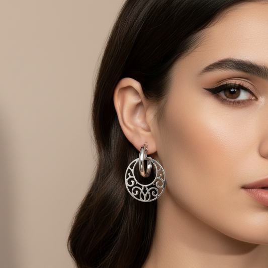 Echo Hoop Drop Earrings