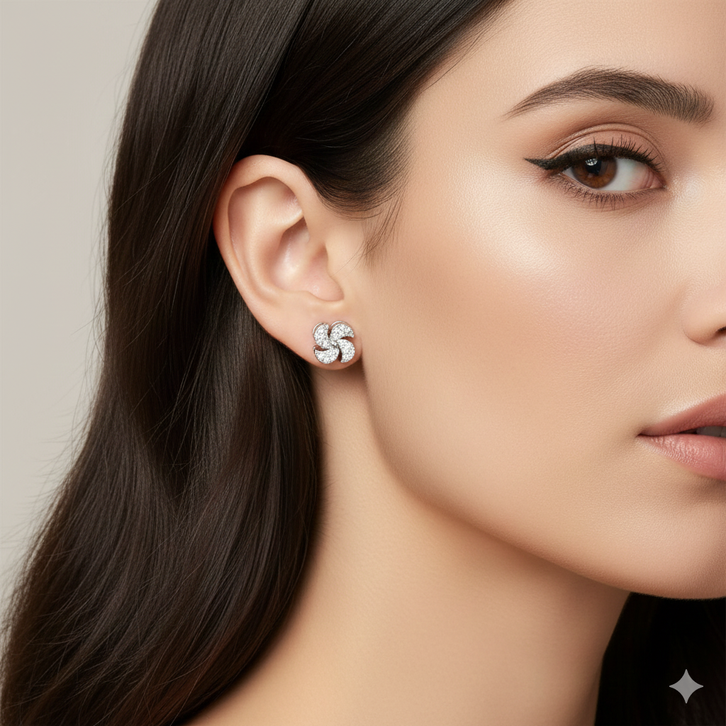 Glimmering Pinwheel Stud Earrings