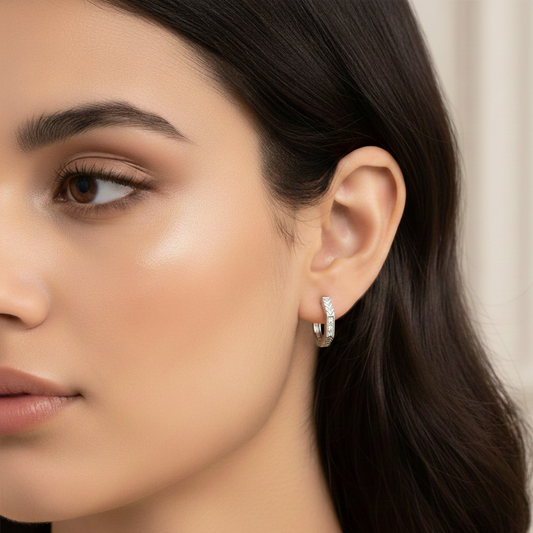 Urban Chevron Huggie Hoops