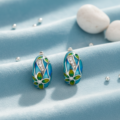 Enchanted Garden Hoop Earrings