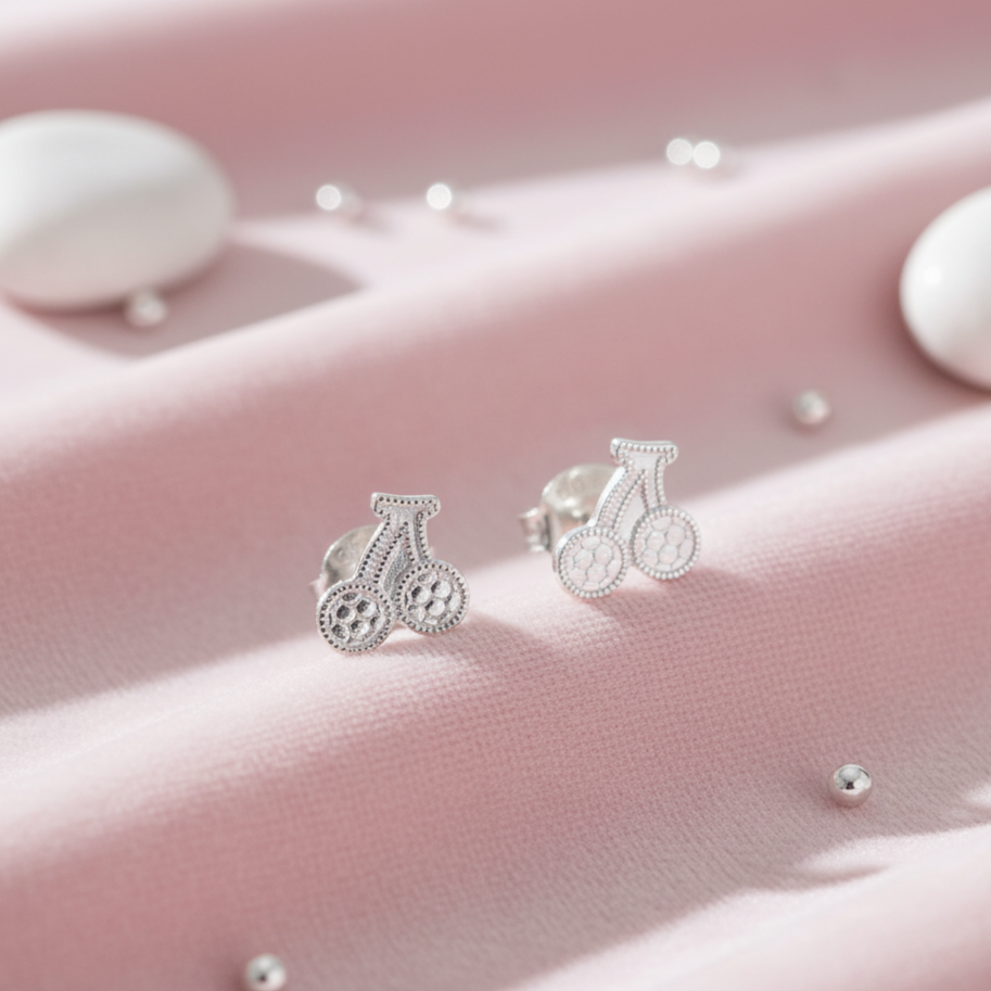 Sweet Cherry Bliss Stud Earrings