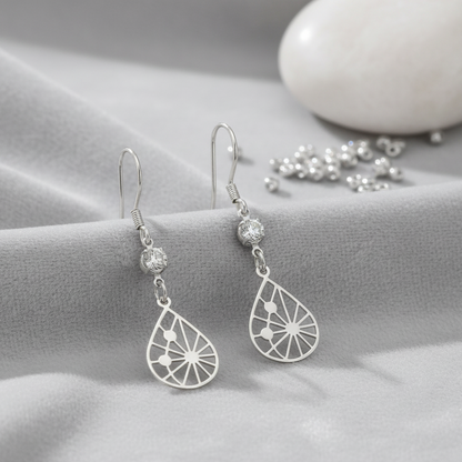 Starlit Dewdrop Hook Earrings
