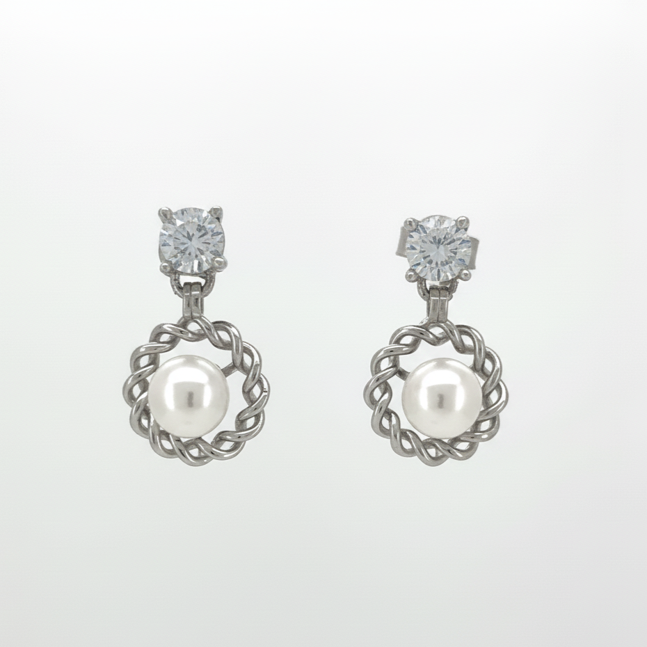 Timeless Embrace Pearl Drop Earrings