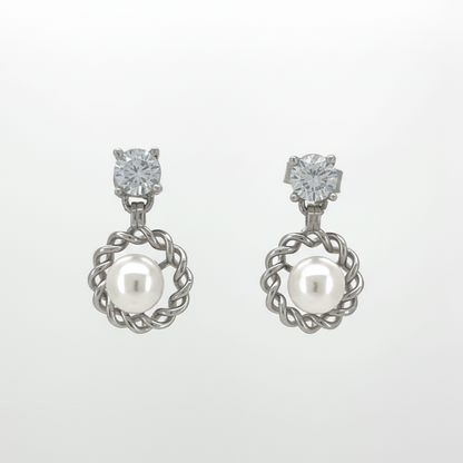 Timeless Embrace Pearl Drop Earrings