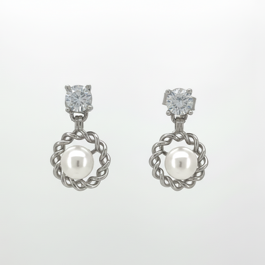 Timeless Embrace Pearl Drop Earrings