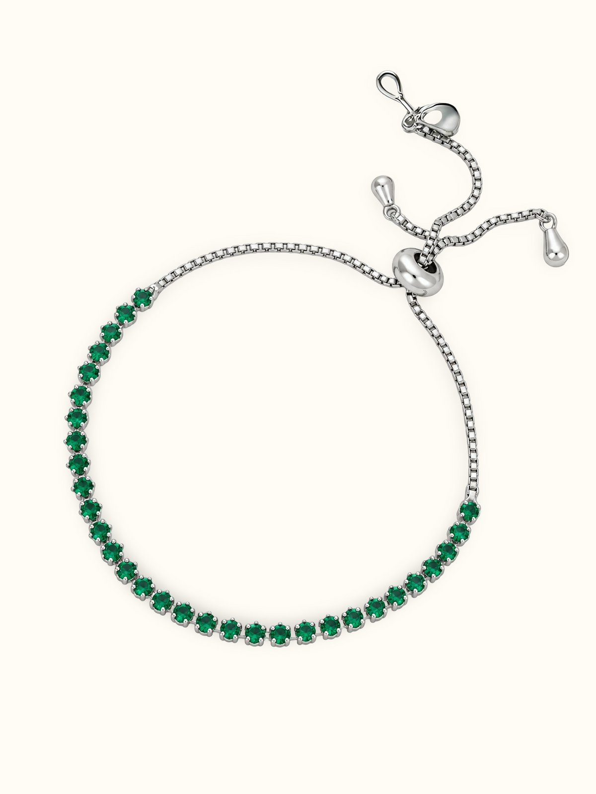 Emerald Bloom Slider Bracelet