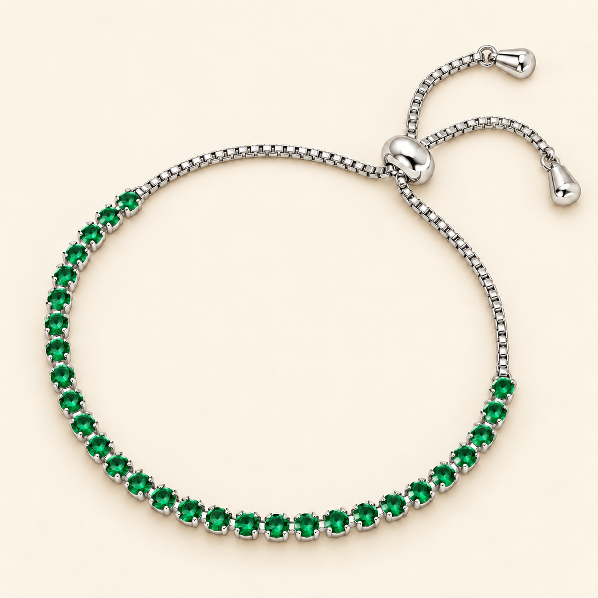Emerald Bloom Slider Bracelet