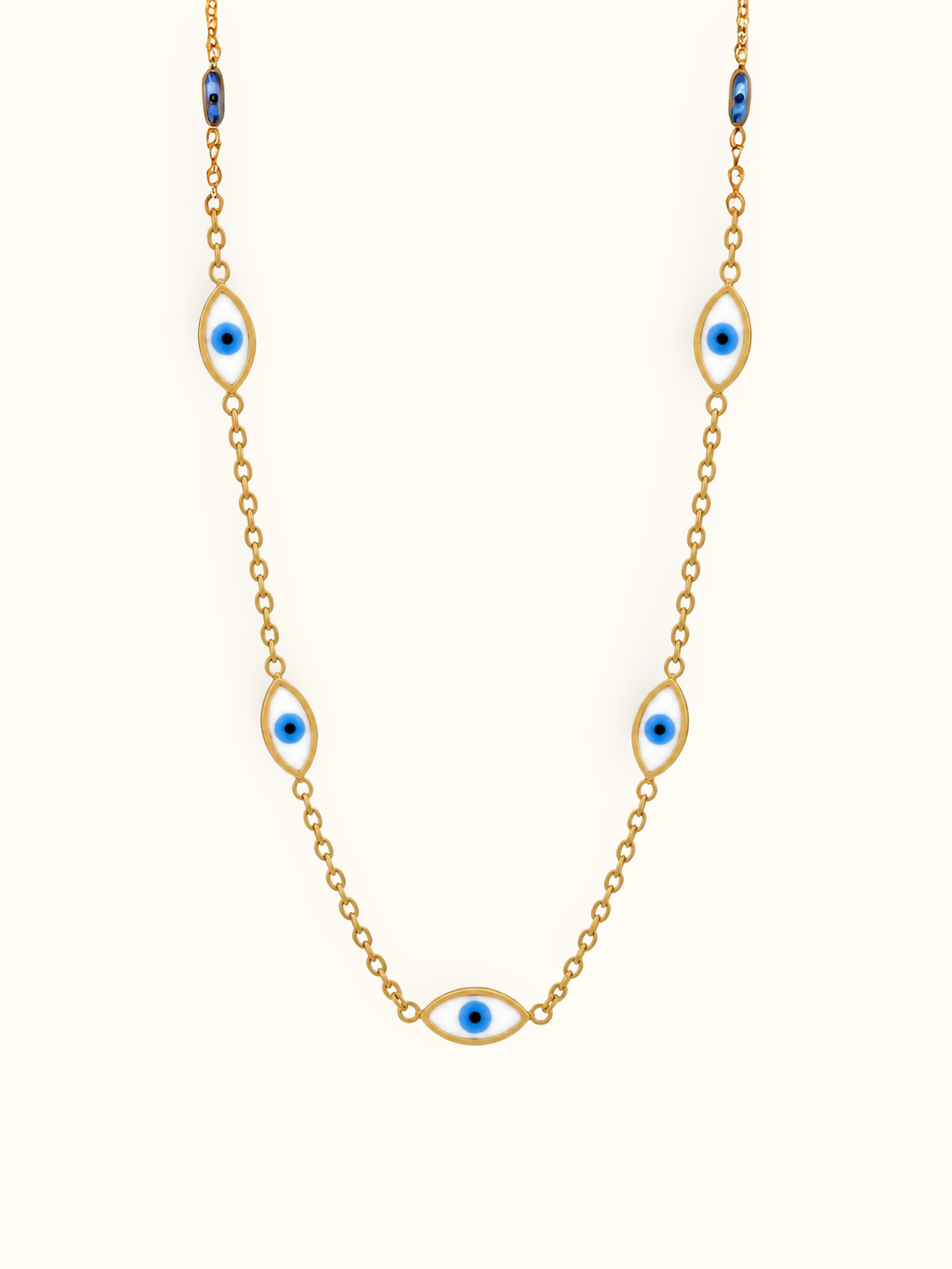 Golden Evil Eye Station Necklace
