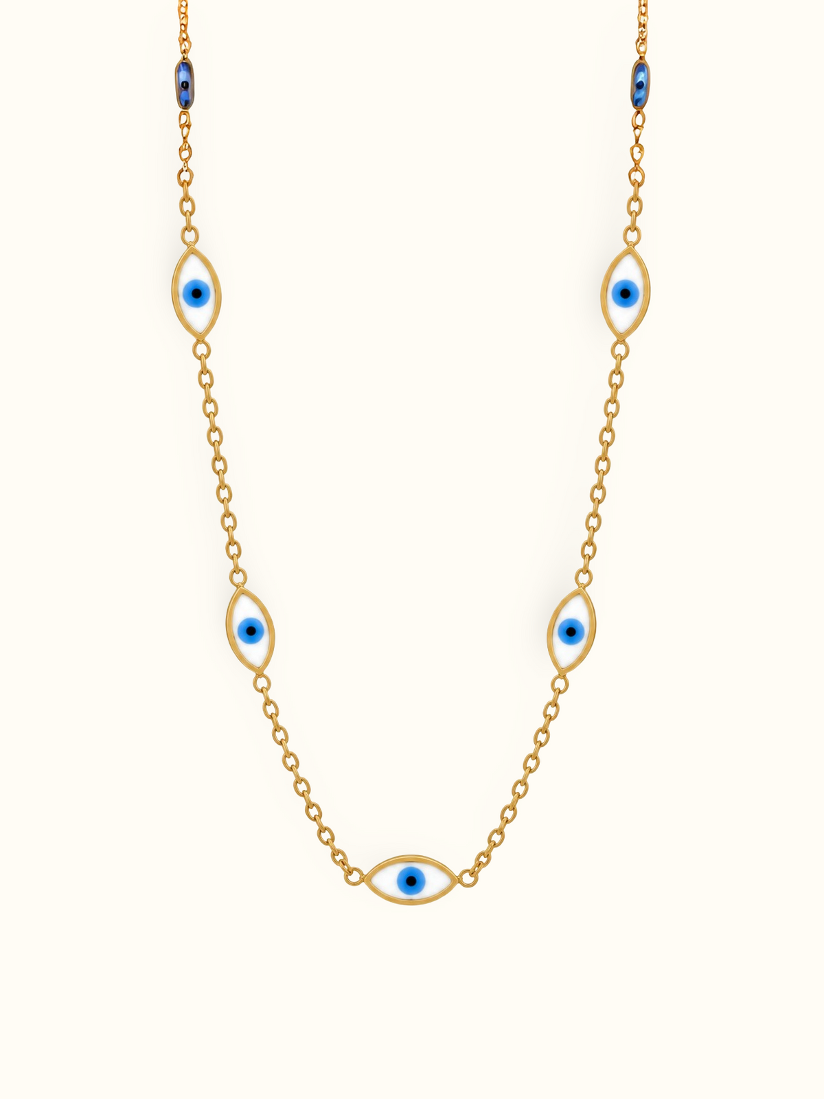Golden Evil Eye Station Necklace
