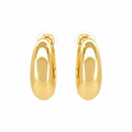 Gold-tone chunky huggie hoop earrings with a smooth, rounded shape and polished finish.