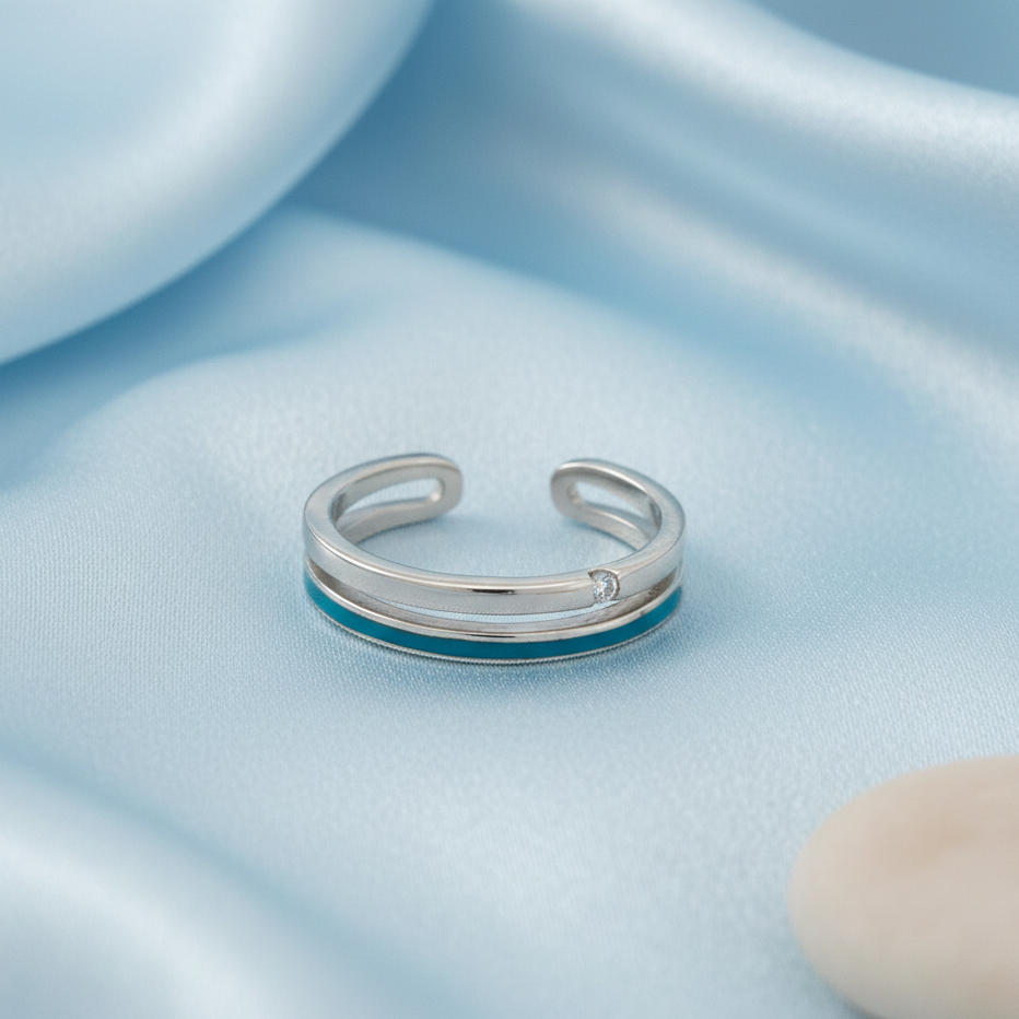 Azure Embrace Ring