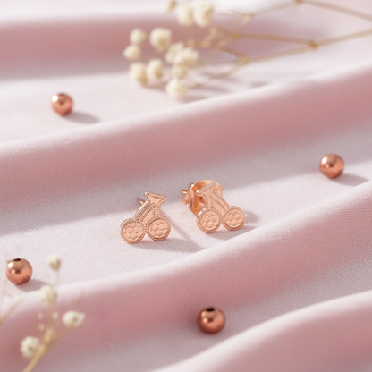 Sweet Cherry Bliss Stud Earrings