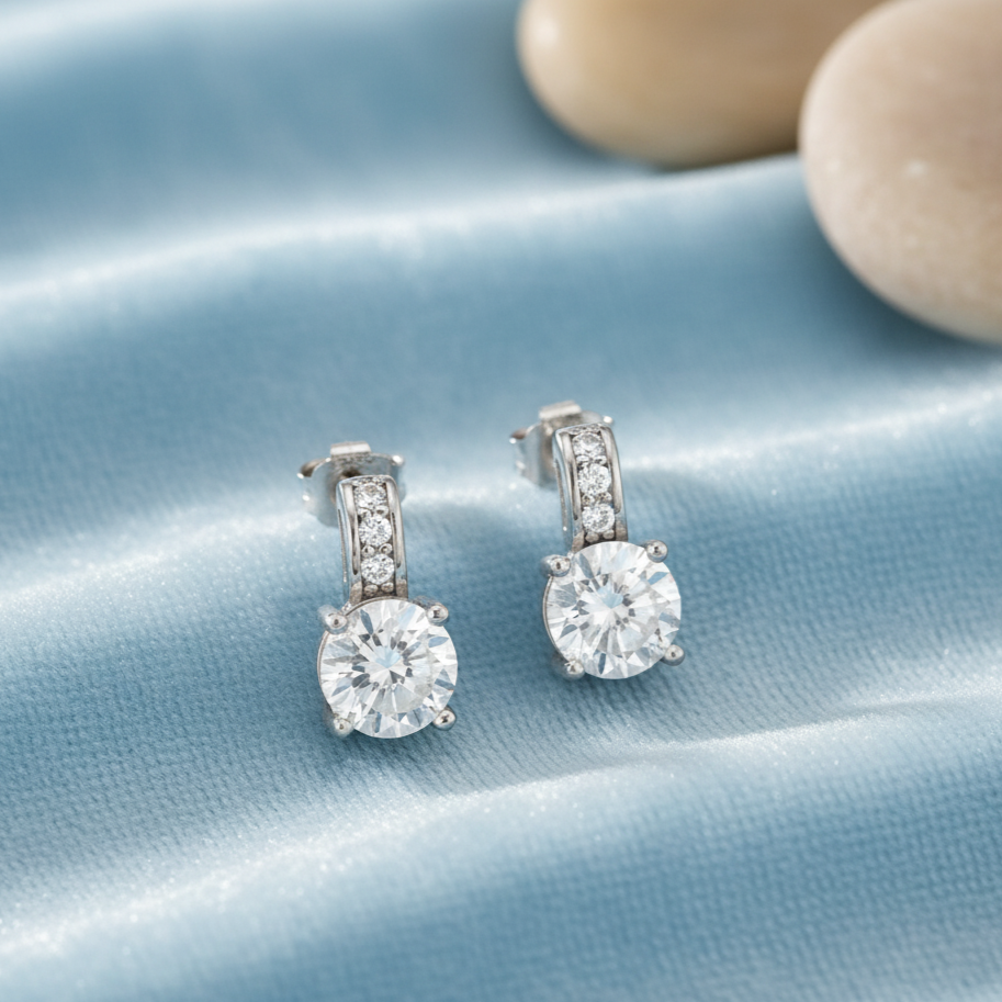 Radiant Halo Drop Earrings