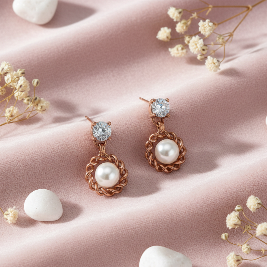 Timeless Embrace Pearl Drop Earrings