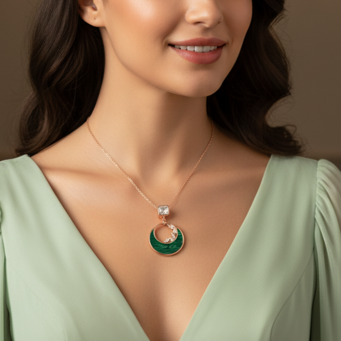 The Celestial Green Charm Necklace