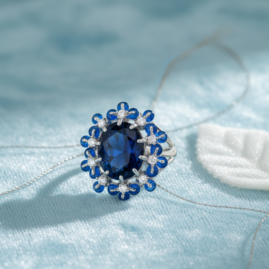 Elegant silver ring design for women inspired by night bloom symbolism