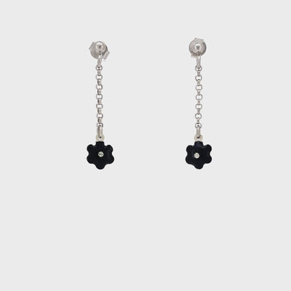 Midnight Bloom Chain Drop Earrings