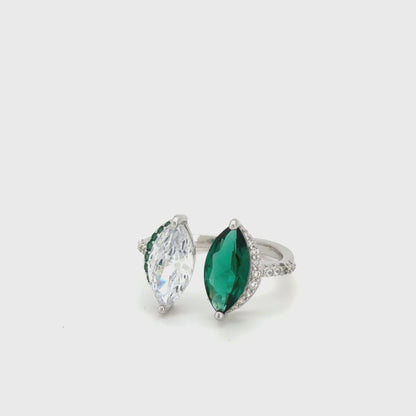 The Emerald & Diamond Kiss Ring