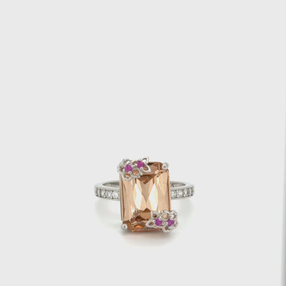 The Sunset Blossom Solitaire Ring