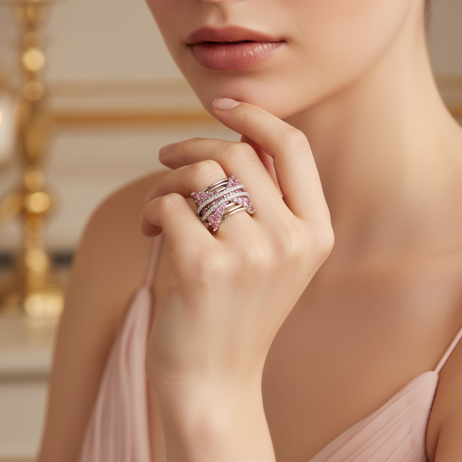 The Pink Papillon Embrace Ring