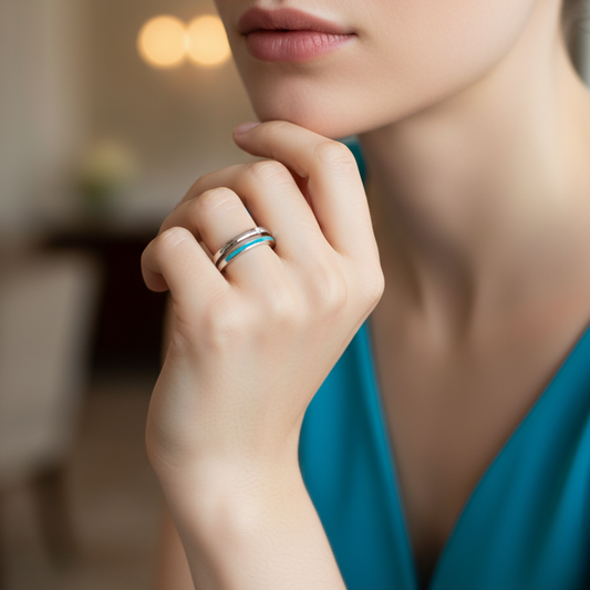 Azure Embrace Ring