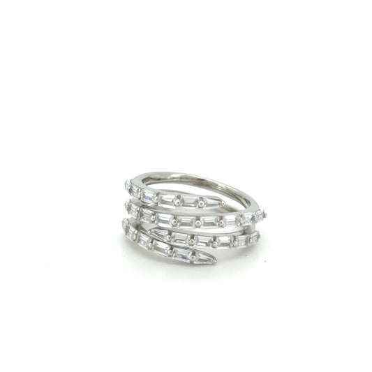 Stack of spiral lumina ring on a white background